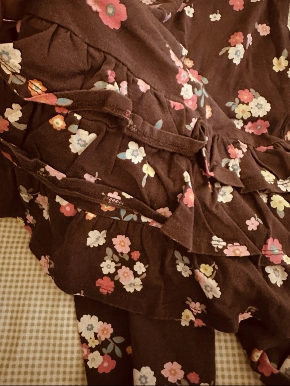 Girls' Floral Ruffle Set - Brown - Picture 3 of 5
